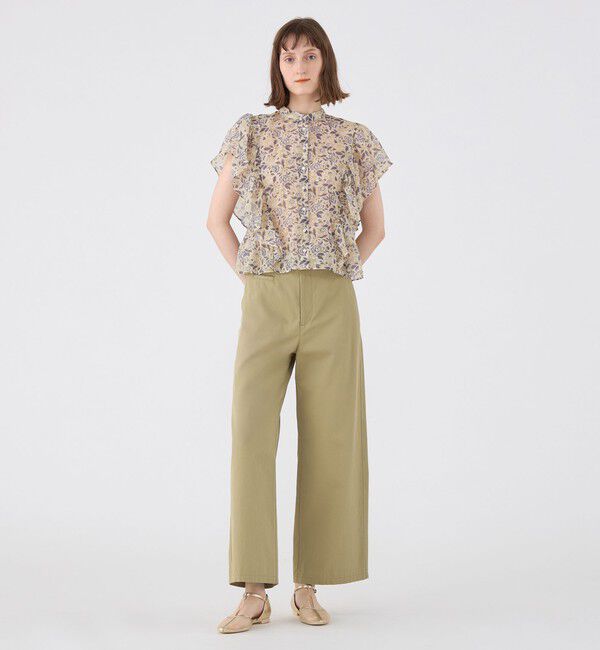 SOULEIADO「コットンポリエステルプリント バタフライスリーブブラウス」|シャツ・ブラウス|