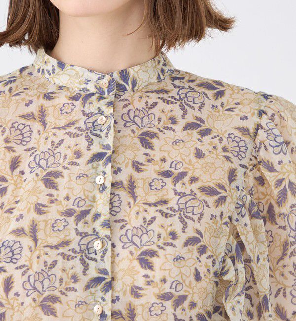 SOULEIADO「コットンポリエステルプリント バタフライスリーブブラウス」|シャツ・ブラウス|