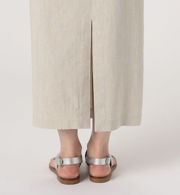 GALERIE VIE「コットンリネンビスストレッチ イージーIラインスカート」|タイト|