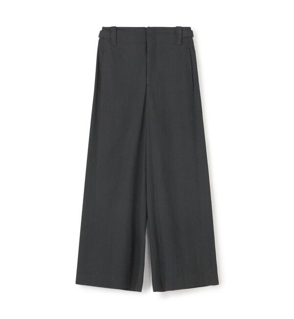 MACPHEE「ナチュラルスラブストレッチ セミワイドパンツ」|その他|17 チャコールグレー