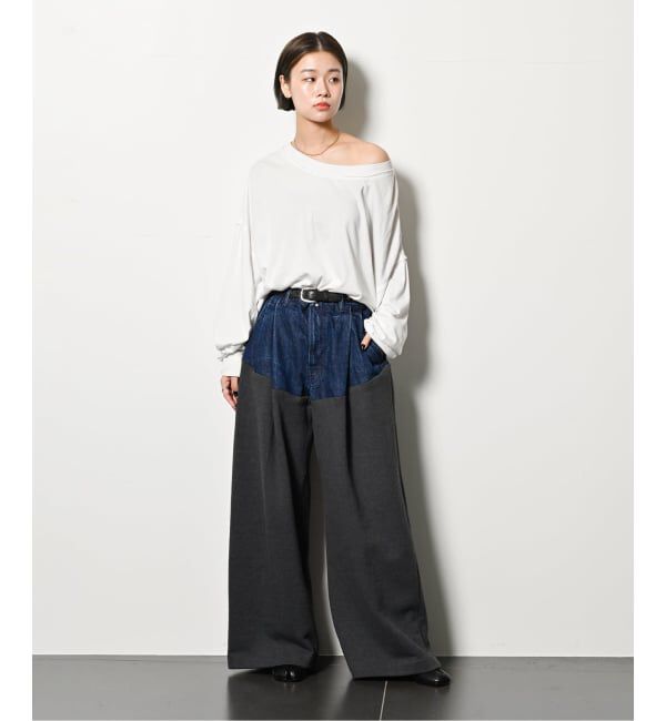  「TANAKA 別注 COMBI WIDE TROUSERS ST-232-DG[SWEAT]：デニムパンツ」|デニム|