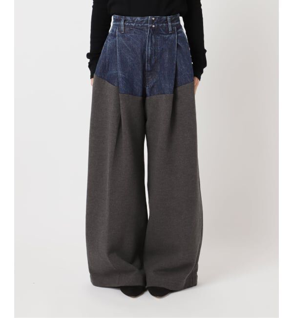  「TANAKA 別注 COMBI WIDE TROUSERS ST-232-DG[SWEAT]：デニムパンツ」|デニム|