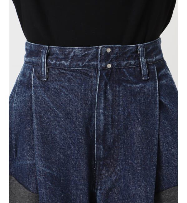  「TANAKA 別注 COMBI WIDE TROUSERS ST-232-DG[SWEAT]：デニムパンツ」|デニム|