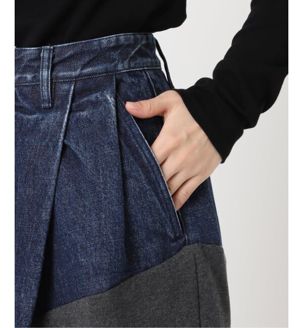  「TANAKA 別注 COMBI WIDE TROUSERS ST-232-DG[SWEAT]：デニムパンツ」|デニム|