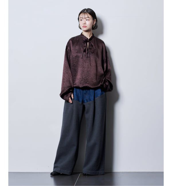 「TANAKA 別注 COMBI WIDE TROUSERS ST-232-DG[SWEAT]：デニムパンツ」|デニム|