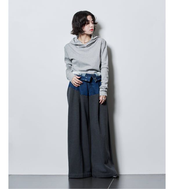  「TANAKA 別注 COMBI WIDE TROUSERS ST-232-DG[SWEAT]：デニムパンツ」|デニム|