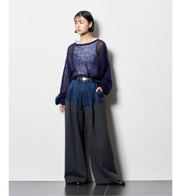  「TANAKA 別注 COMBI WIDE TROUSERS ST-232-DG[SWEAT]：デニムパンツ」|デニム|