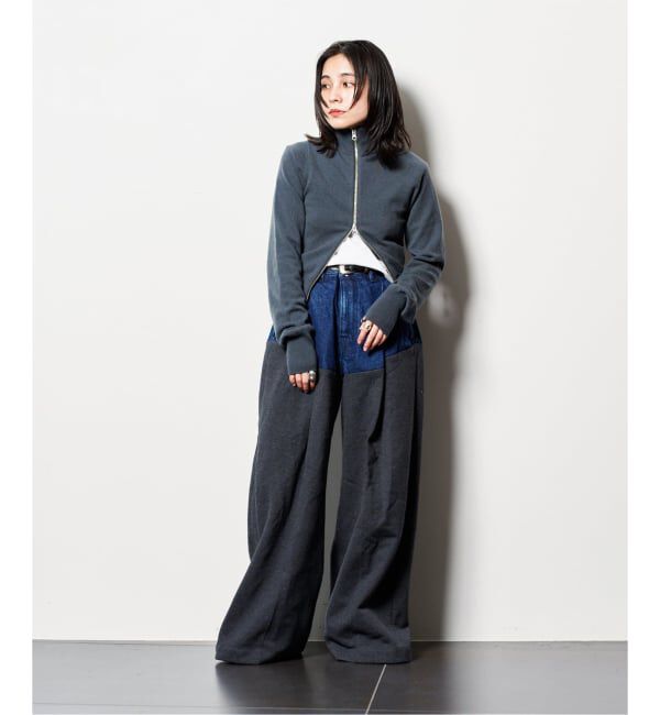  「TANAKA 別注 COMBI WIDE TROUSERS ST-232-DG[SWEAT]：デニムパンツ」|デニム|