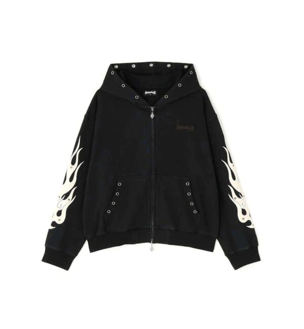 JOINT WORKS「SUPPLIER / サプライヤー Fire Tribal Patch Zip Hoodie」|パーカー|ブラック
