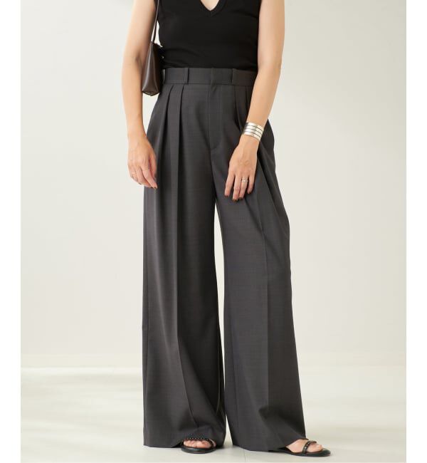 Plage「WO SE 2Tuck Wide パンツ」|スラックス|