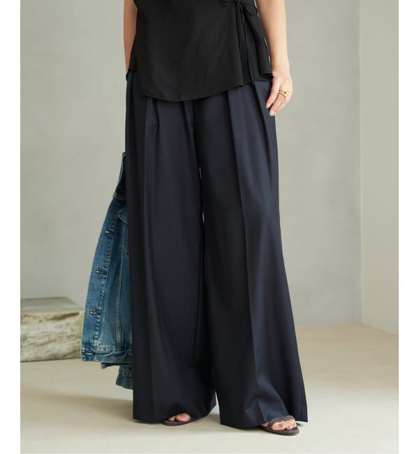 Plage「WO SE 2Tuck Wide パンツ」|スラックス|