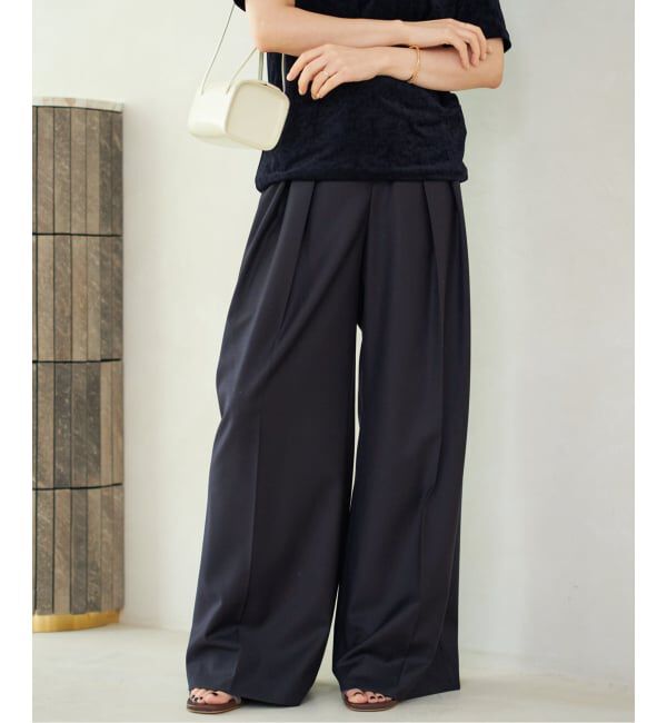 Plage「WO SE 2Tuck Wide パンツ」|スラックス|