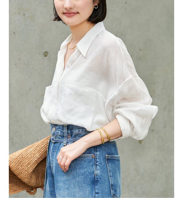 Plage「《追加予約》RAMIE LYOCELL CROPPED シャツ 2」|シャツ・ブラウス|