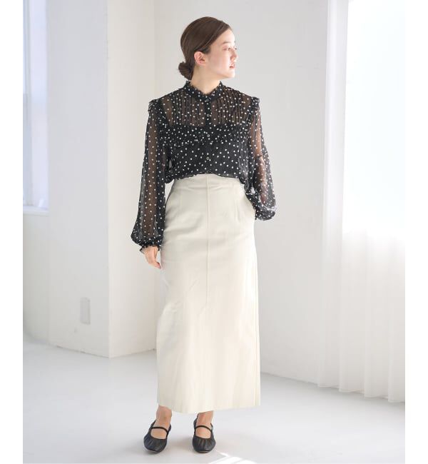 IENA「《WEB限定/追加2》楊柳フリルピンタックブラウス」|シャツ・ブラウス|