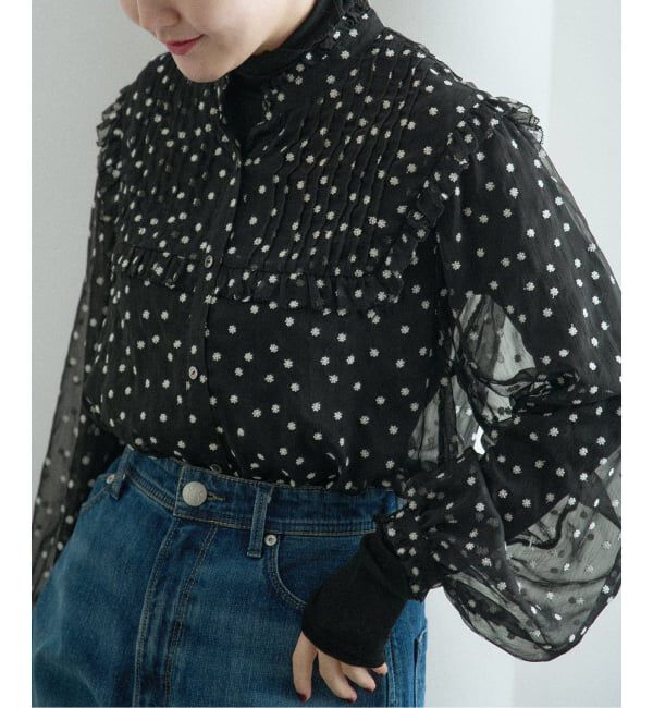 IENA「《WEB限定/追加2》楊柳フリルピンタックブラウス」|シャツ・ブラウス|