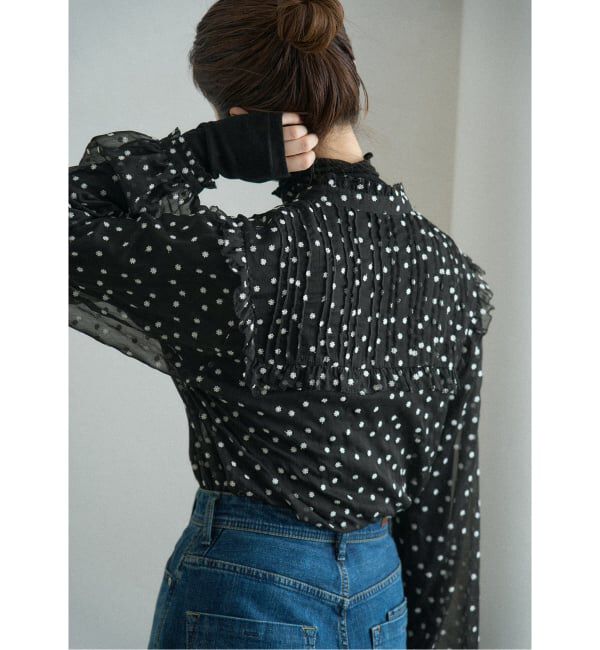 IENA「《WEB限定/追加2》楊柳フリルピンタックブラウス」|シャツ・ブラウス|