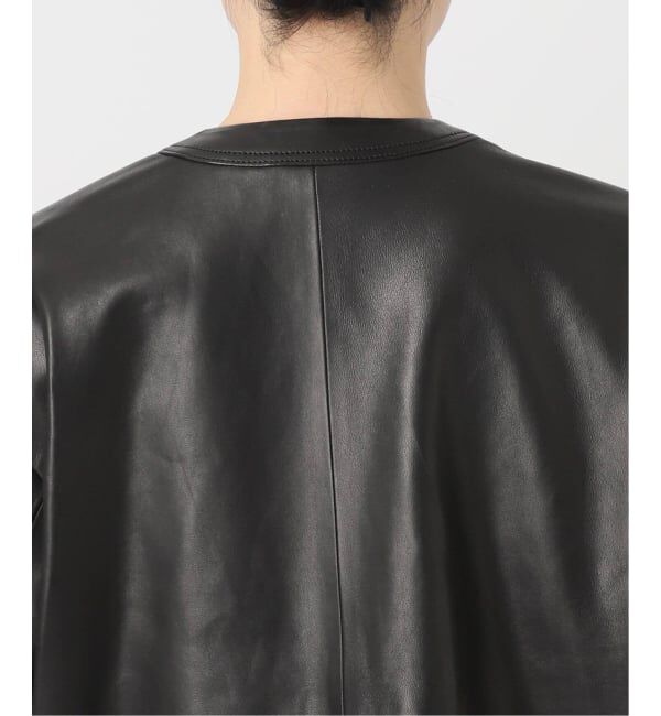 IENA「《追加》シープクルーネックブルゾン」|ライダースジャケット|