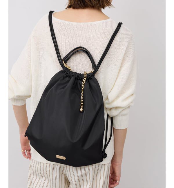 SLOBE IENA「《予約》OUTDOOR/アウトドア SLOBE別注 ナップサック」|リュック|ブラック