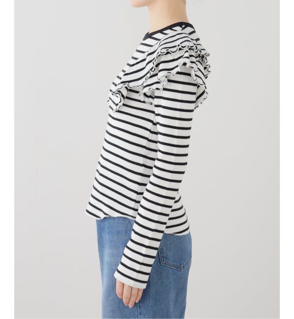 SLOBE IENA「ハニカムキャップフリルロングスリーブ TEE」|Tシャツ・カットソー|