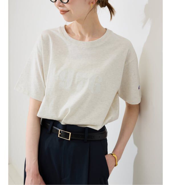 SLOBE IENA「《予約》Champion/チャンピオン SLOBE別注 ロゴTシャツ」|Tシャツ・カットソー|ナチュラル