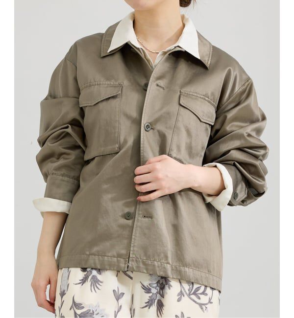 IENA「フィブリルサテン ミリタリーブルゾン」|ミリタリージャケット|