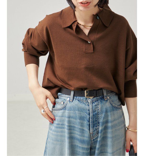 journal standard L'essage「Washable/victria襟付プルオーバー」|ニット・セーター|ベージュ