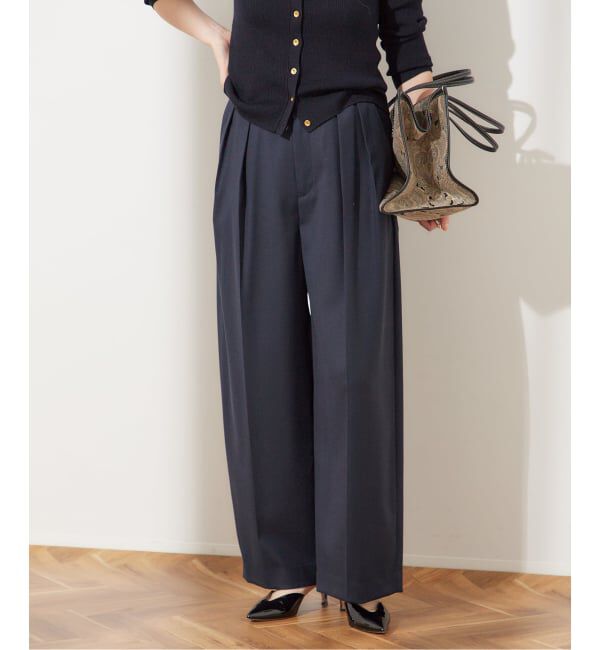 美品　yoke グルカパンツ　ウールトリコチン　ブラック　スラックス 追加》ウールトリコチン ワイドパンツ（journal standard L'essage