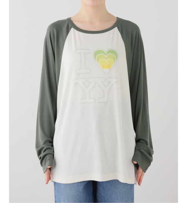 Oriens JOURNAL STANDARD「【OPEN YY / オープンワイワイ】 Knitted I LOVE YY RAGLAN TEE」|Tシャツ・カットソー|