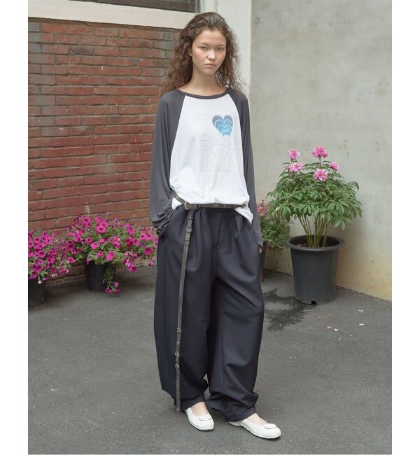 Oriens JOURNAL STANDARD「【OPEN YY / オープンワイワイ】 Knitted I LOVE YY RAGLAN TEE」|Tシャツ・カットソー|ブルー