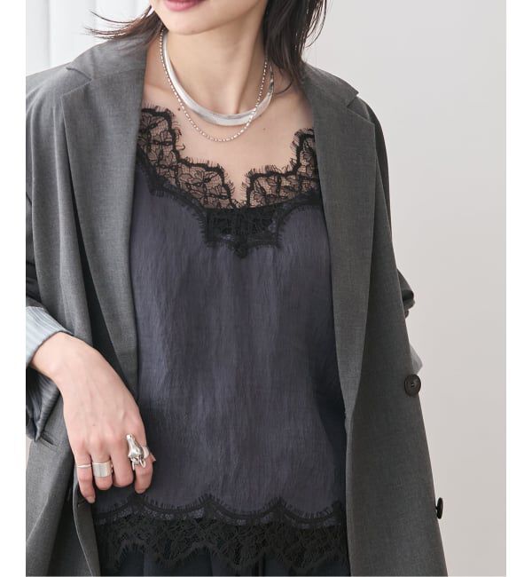 JOURNAL STANDARD「《追加3》フィブリルリヨセルキャミ」|シャツ・ブラウス|ネイビー