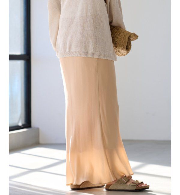 FRAMeWORK「≪追加≫シルキーキュプラバイアススカート2」|スカート|