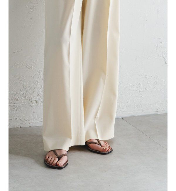 NOBLE「《追加》【洗える】エステルツイルストレッチスラックスパンツ7」|スラックス|