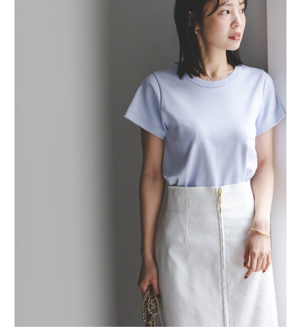 NOBLE「《追加》スビンコットンスムースコンパクトTシャツ 2」|Tシャツ・カットソー|ブルー A