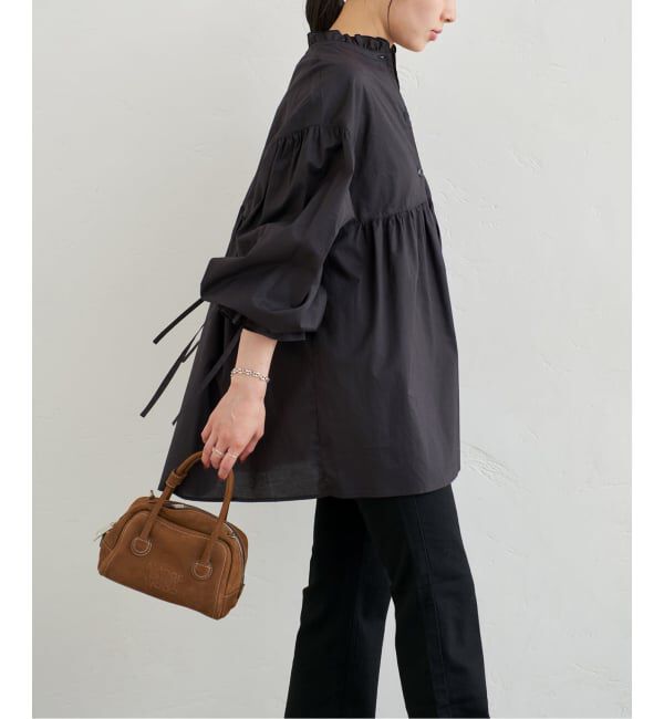 U by SPICK&SPAN「《WEB限定》スタンドカラーフリルブラウス」|シャツ・ブラウス|