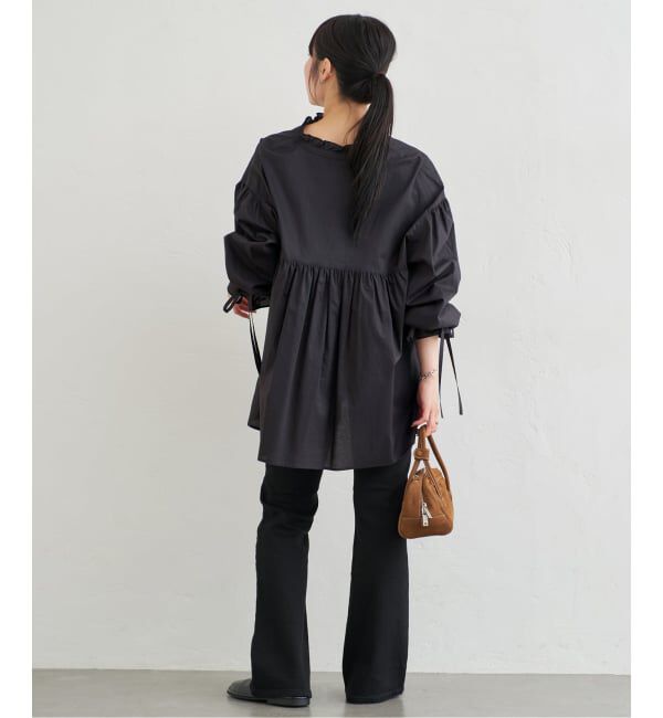 U by SPICK&SPAN「《WEB限定》スタンドカラーフリルブラウス」|シャツ・ブラウス|