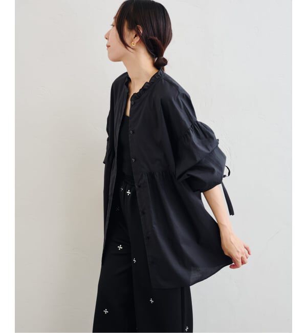 U by SPICK&SPAN「《WEB限定》スタンドカラーフリルブラウス」|シャツ・ブラウス|