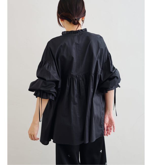 U by SPICK&SPAN「《WEB限定》スタンドカラーフリルブラウス」|シャツ・ブラウス|