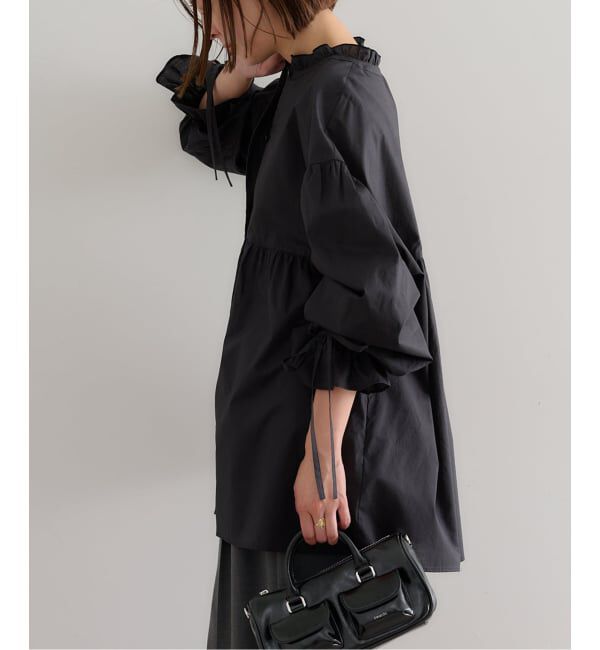 U by SPICK&SPAN「《WEB限定》スタンドカラーフリルブラウス」|シャツ・ブラウス|