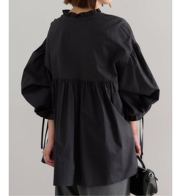 U by SPICK&SPAN「《WEB限定》スタンドカラーフリルブラウス」|シャツ・ブラウス|