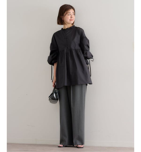 U by SPICK&SPAN「《WEB限定》スタンドカラーフリルブラウス」|シャツ・ブラウス|