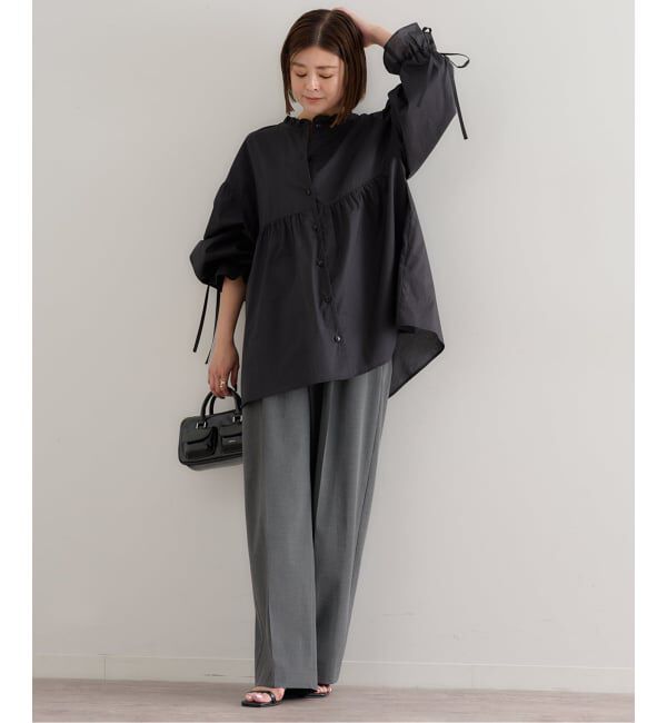 U by SPICK&SPAN「《WEB限定》スタンドカラーフリルブラウス」|シャツ・ブラウス|