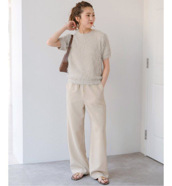 Spick and Span「《追加》手洗い可 / フェザーヤーンハーフスリーブニット」|ニット・セーター|