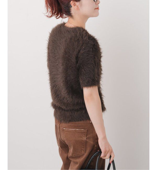 Spick and Span「《追加》手洗い可 / フェザーヤーンハーフスリーブニット」|ニット・セーター|