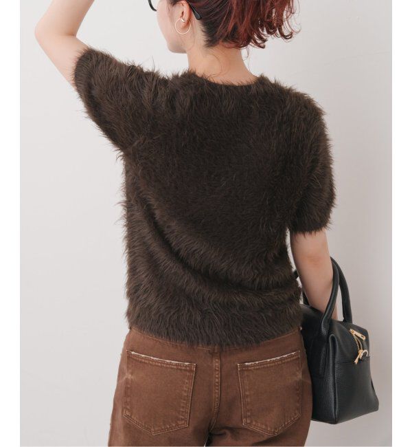 Spick and Span「《追加》手洗い可 / フェザーヤーンハーフスリーブニット」|ニット・セーター|