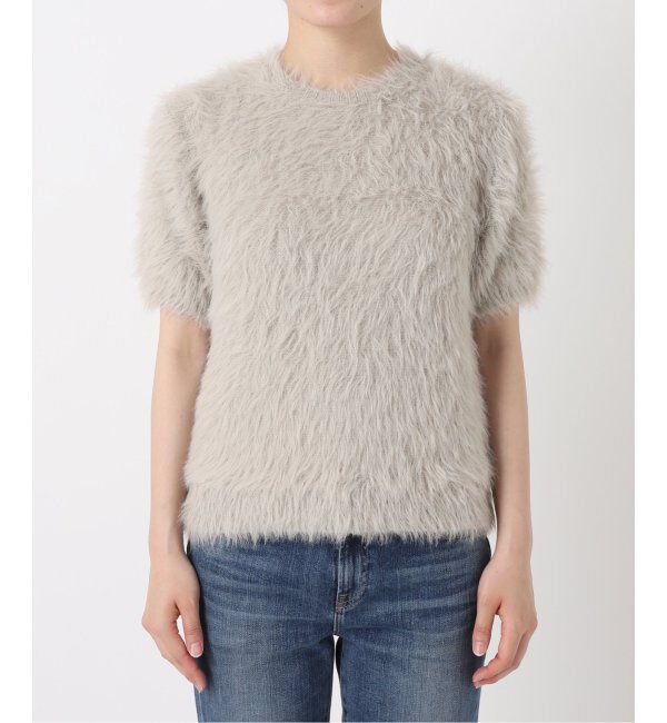 Spick and Span「《追加》手洗い可 / フェザーヤーンハーフスリーブニット」|ニット・セーター|