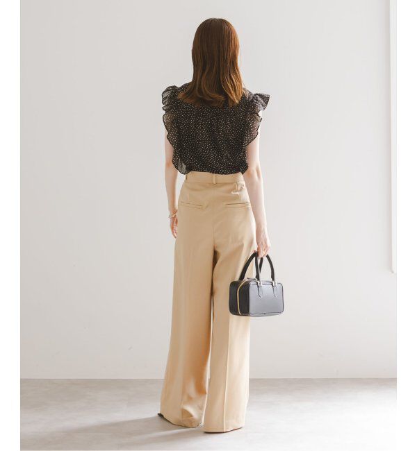 NOBLE「《追加4》【洗える】シャーリングフリルノースリブラウス」|シャツ・ブラウス|