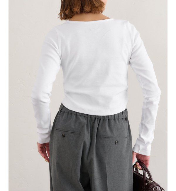 U by SPICK&SPAN「サイドギャザーボートネックトップス」|Tシャツ・カットソー|