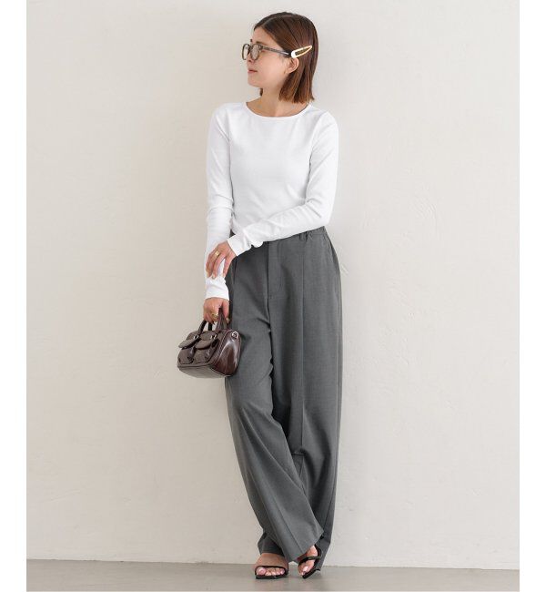 U by SPICK&SPAN「サイドギャザーボートネックトップス」|Tシャツ・カットソー|