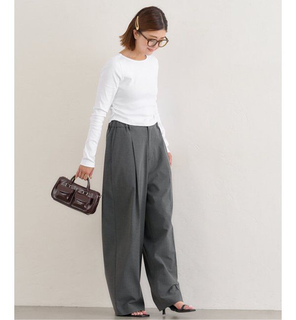 U by SPICK&SPAN「サイドギャザーボートネックトップス」|Tシャツ・カットソー|