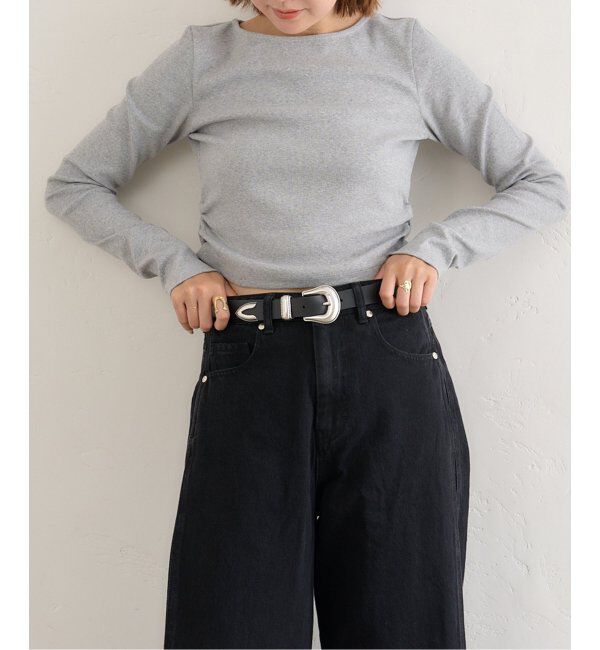 U by SPICK&SPAN「サイドギャザーボートネックトップス」|Tシャツ・カットソー|